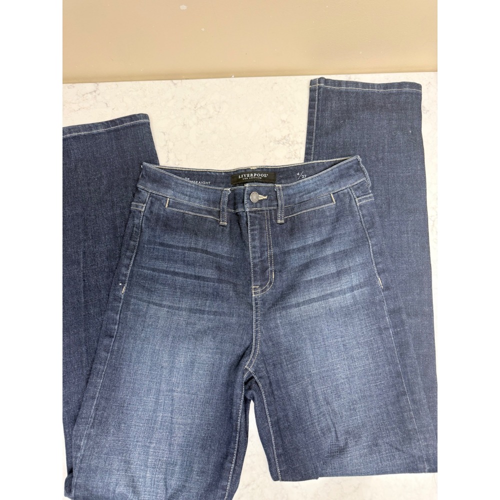 Liverpool Los Angeles Womens Size‎ 4 The High Rise Straight Dark Wash Jeans
